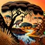Placeholder: Beautiful nature, Tingatinga style,