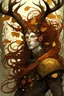 Placeholder: red hair autumn harvest Eladrin Male antlers full leaf beard druid