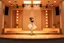Placeholder: A 3D recursive structure modern stage with a pretty lady in modern clothing dancing,animating background stage