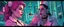 Placeholder: cyberpunk mega city fallout 4, airbrush and pen outline, A cinematic, high-end advertisement image for a fictional service called “Posh Meeting with Spice Girl Nurse Glam Fashion Party™”. Split-screen composition with two contrasting emotional states. Mad scientist getting injected.