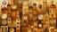 Placeholder: A tan city with clocks painted by Jeffrey Kolker