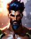 Placeholder: Akshan from League of Legends, Male, full-scale head and shoulders portrait, 8k resolution concept art portrait by Greg Rutkowski, Artgerm, WLOP, Alphonse Mucha dynamic lighting hyperdetailed intricately detailed Splash art trending on Artstation triadic colors Unreal Engine 5 volumetric lighting Splash art fantasy