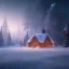 Placeholder: Mysterious christmas night, a small lonely hut, surreal atmosphere, cosmic backdrop, celestial ambience, soft lighting, very chilly appearance of the surroundings, unreal engine 5 volumetric lighting, intricate details, realistic style, 8k resolution