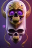 Placeholder: purple alien, cracks in the head, evil, Asian eyes, weapons, blood, 8k, finely detailed, photo realistic, Boris Vallejo style turquoise skull head gold dragon space alien rain skeleton silver helmet golden space suit space ships