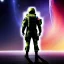 Placeholder: magnificent, realistic, colorful, massive, epic, cinematic, 8k, HD, Ultra High Definition, photo film, hyper-detailed, Future Army soldier military astronaut, realistic proportions, front view, colorful galaxy background