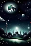 Placeholder: imagine a nigh view with stars, moon, tree, mosque realistic view