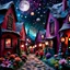 Placeholder: Detailed people, creepy street made of modeling clay, naïve, village, stars and planets, splimapys, sun, splops, volumetric light, giant flowers, naïve, Tim Burton, strong texture, st, orero dream, extreme detail, Max Ernst, decal, rich moody colors, sparkles, Harry Potter, bokeh, odd, sbuc