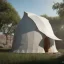 Placeholder: Blueprint, petite cabane de fourmi fait de feuille courbée, matariaux naturel, 8k, 3D,hdr,cinema 4D, très détaillée,réaliste