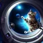 Placeholder: hyper-realistic spaceship interior with a floating astronaut and a pet cat, milkyway view through a porthole in background, 8k resolution, high-quality, fine-detail, detailed matte, intricate, 3D octane render, illustration, digital art, brian froud, howard lyon, anna dittman, greg rutowski,