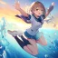 Placeholder: Clear focus,High resolution, Girl wearing a sailor uniform jumping