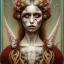 Placeholder: singer Danish MØ face, style surrealism by <Mark Ryden>, blood, hair guts, darkred tones,
