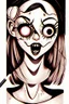 Placeholder: Cartoon bloody eyeball lollipop. illustration, 90s airbrush style, manga inspired, horror art, junji ito , exaggerated