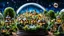 Placeholder: many glass ball with miniature detailed vintage small town in a glass sphere, surrounded by several other glass spheres, in each glass sphere a different city, village, or magical forest, wonderful miniature garden, tiny fantasy figures, miniature buildings in another transparent sphere, in the background the dim big cosmos with stars surrounds everything, beautifully shot, hyperrealistic, sharp focus, 64 megapixels, perfect composition, high contrast, cinematic, atmospheric, moody