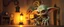 Placeholder: air brush 3d with pen outline,spaghetti western goblin edgy hero, shallow depth of field, warm lantern, pin hole cam in doll house, burnt edges border