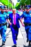 Placeholder: donald trump being cuffed on the street by the police