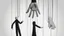 Placeholder: In the picture, a human hand is seen gripping the threads of a puppet. The hand is stark white, while the threads are dark black. The hand holds the threads firmly, suggesting control over the puppet. The puppet stands in the background, completely invisible. Only the black threads extending from the hand to the puppet are visible. This creates a sense of mystery and intrigue. The image is taken from a high angle, creating a dominant effect for the hand. This implies that the hand is powerful