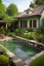 Placeholder: little house garden pool