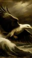 Placeholder: A white wind elemental bald eagle painted by Albert Pinkham Ryder