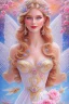 Placeholder: Magnifique woman, lady fairy, facing happy, voluptuous white, pink enchanted flowers, wings magic, long big dress, pink outerspace stars planets, Beautyful smiling, young woman, long hair amazing blue eyes, flowers, happy cosmic, bright colors, blue, pink, gold, jewels, realistic, photo real, clear sunny background, highly detailed, high contrast, 8k high definition, unreal engine 5, extremely sharp detail, light effect, sunny light background