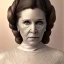 Placeholder: hyperspace background, complete and photo realistic detailed head to waist stunning photo realistic portrait of carrie fisher as Princess Leia in star wars with photo realistic minimal updo hair by Mandy Jurgens and mucha and Richard Schmid and chuck close and chie yoshii, extraordinary and detailed ceremony dress of star wars,brown eyes