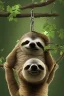 Placeholder: Sloth hanging from tree