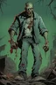 Placeholder: zombie, portrait, comic book, full body, standing, mean, illustration