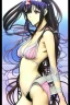 Placeholder: a copic maker manga illustration by yoshiyuki sadamoto and lois van baarle and alphonse mucha of an anime girl highly detailed eyes wearing bikini and boxers lots of zippers, pockets, synthetic materials, by issey miyake and balenciaga 8 k ​