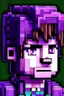 Placeholder: a portrait of a purple Minecraft guy, 2d, large pixel style