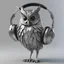 Placeholder: Illustrative sketch of a 3D Pixar image of a humanoid owl in music with headphones, full body, ultra quality, 8k