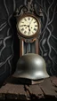 Placeholder: An old antique grandfather clock in the background of black vein, human veins, mixing together a lot of them, like a forest, big and small veins a lot of them, an army German helmet from ww2 sitting on an old broken table