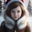 Placeholder: Portrait of girl child with brown hair and with cute face, north pole snowy vibe , perfect composition, hyperrealistic, super detailed, 8k, high quality, trending art, trending on artstation, sharp focus, studio photo, intricate details, highly detailed, by greg rutkowski