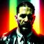 Placeholder: Actor, tom hardy, replicant man, blade runner style, rain, fog, neon ambient, gradient color, clean skin, circuits, latex coat, cyber punk, neon, tubes, portrait, studio photo, unreal engine 5, smooth color, 16 bit, god lights, ray tracing, RTX, lumen lighting, ultra deatail, volumetric lighting, 3d, finely drawn, hd.