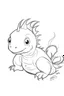 Placeholder: outline art for Axolotl Larva coloring pages with sitch, white background, Sketch style, full body, only use outline, toddlers style, clean line art, white background, no shadows and clear and well outlined.