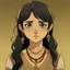 Placeholder: Teenage indian girl, olive skin, black hair, brown eyes, anime style, front facing, looking into camera, princess dress