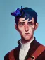 Placeholder: Portrait of a 30 year old strange gay wizard like Mary Poppins