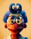 Placeholder: Portrait, hybrid character, waitress woman with monster muppet mask that covers her entire head, retro style, Sesame Street style, smooth, unreal engine 5, god lights, ray tracing, RTX, lumen lighting, ultra detail, volumetric lighting, 3d.