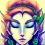 Placeholder: sourceress girl, beautiful, cute, intricate plants in the hair, blue bird fly, serpent skin, misterious smile, like an elf, tiled, sun ray, high definition, cinematic, rendering