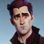 Placeholder: Portrait of a 30 year old warlock like Colin Farrell, Sherlock Holmes and Mary Poppins