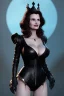 Placeholder: Geena Davis as evil queen in black leather, leather, busty, cleavage, angry, rage, stern look. character design by cory loftis, fenghua zhong, ryohei hase, ismail inceoglu and ruan jia. unreal engine 5, artistic lighting, highly detailed, photorealistic, fantasy