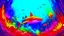 Placeholder: Comic style, underwater, coral reef, shark