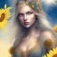 Placeholder: sunflower goddess blue eyes long hair blond