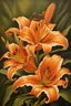 Placeholder: Orange Tiger Lily Flower Oil Painting inClock