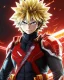 Placeholder: Detailed anime portrait of bakugo from my hero academia, gold hair and golden eyes, black suit, intricate details, full body portrait, keep head in frame, slight smile, black Japanese motif, concept art, highly detailed, digital painting, concept art, sharp focus, illustration, art by Yoji Shinkawa, WLOP and greg rutkowski and alphonse mucha and artgerm and yanjun Chen and Junji ito and Makoto Shinkai, HDR, octane render