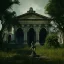 Placeholder: Abandoned baroque building, overgrown, statues, atmospheric, realistic, unreal engine, cinematic lighting, octane render.