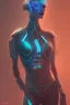 Placeholder: cyberpunk, head, women, portrai, tron, cyborg, robot