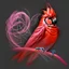 Placeholder: Bing: a vibrant digital chalk sketch painting featuring a double exposure image of a beautiful majestic red cardinal, ultra-detailed, within the body of the cardinal is a heart with the words "I AM ALWAYS WITH YOU" in a beautiful script