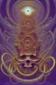 Placeholder: Spiritual being with Tentacles over human Head creating reality around, wrapping Spiral around Human, Psychedelic