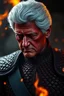 Placeholder: President Clinton, . red skin, scales, unreal engine 6, high detail, intricate, cinematic. photoshoot style, intricate, studio lighting, masterpiece , highly detailed, 8k, best quality, fire, smoke, dramatic,d,<lora:mshn:0.7>,<lyco:Warrior_Couture:0.5>,