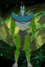 Placeholder: alien From Ben 10 cartoon. Strong, fit body. From his faction. Shark. Advanced jewels and metal. Dark magic. Power and luxury