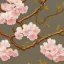 Placeholder: a detailed painting of a Japanese Cherry Blossom, seamless pattern, oil on canvas, Early Netherlandish